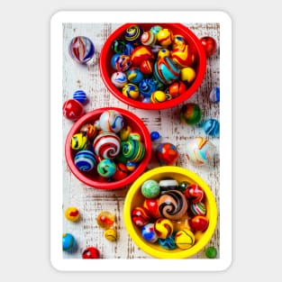 Colorful Glass Marbles In Bowls Sticker